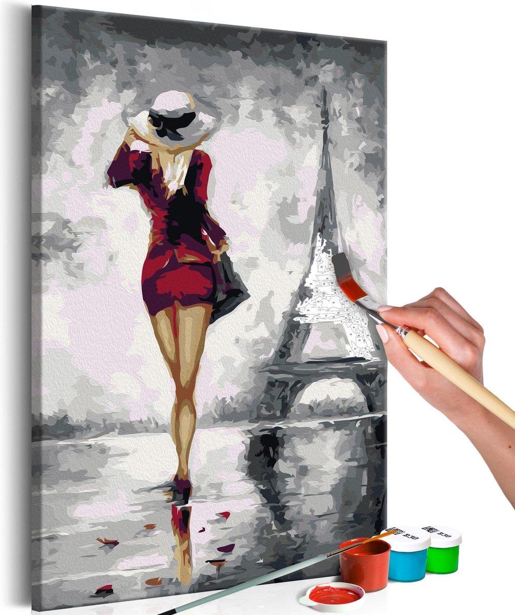 Doe-het-zelf op canvas schilderen - Parisian Girl