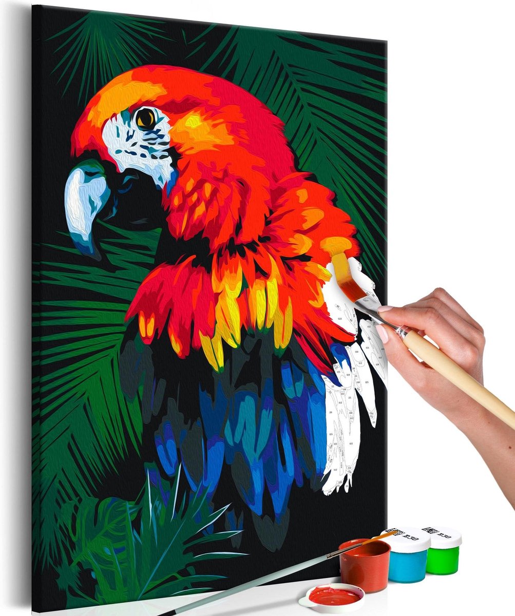 Doe-het-zelf op canvas schilderen - Parrot