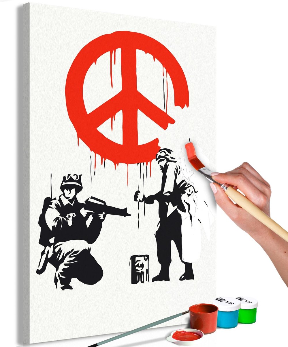 Doe-het-zelf op canvas schilderen - Peace Sign