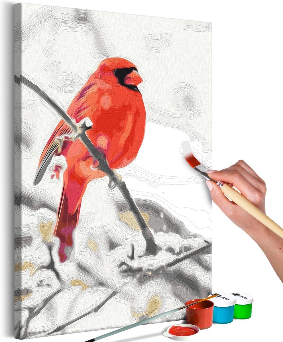 Doe-het-zelf op canvas schilderen - Red Bird