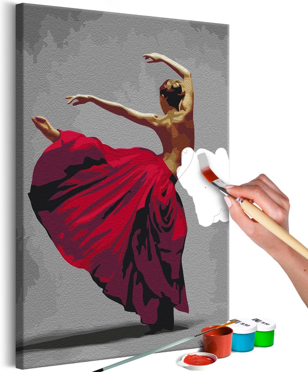 Doe-het-zelf op canvas schilderen - Red Skirt