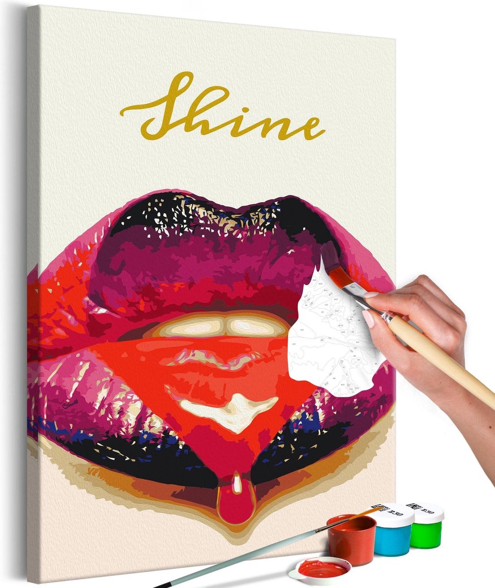 Doe-het-zelf op canvas schilderen - Shiny Lips