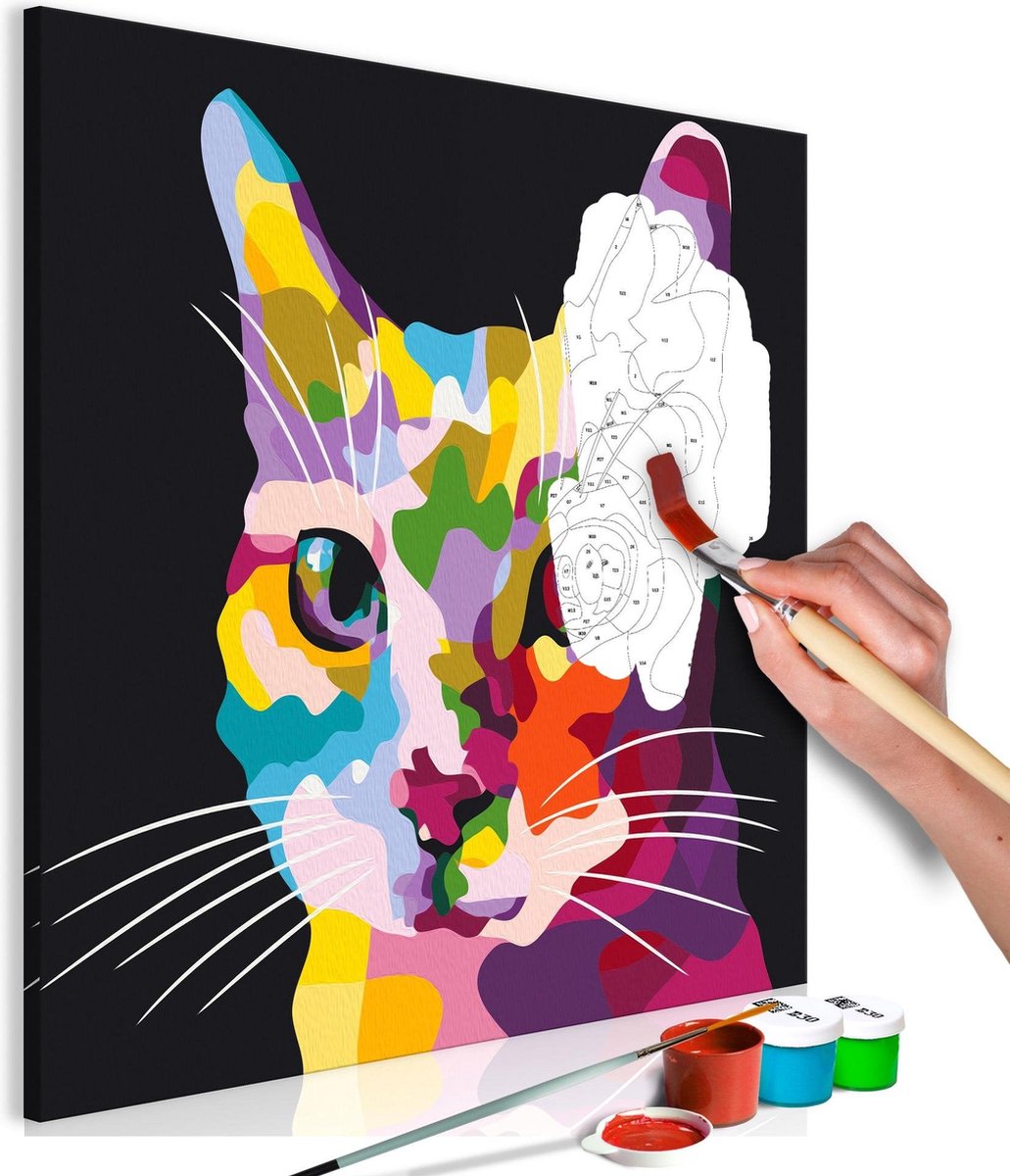 Doe-het-zelf op canvas schilderen - Spotted Cat