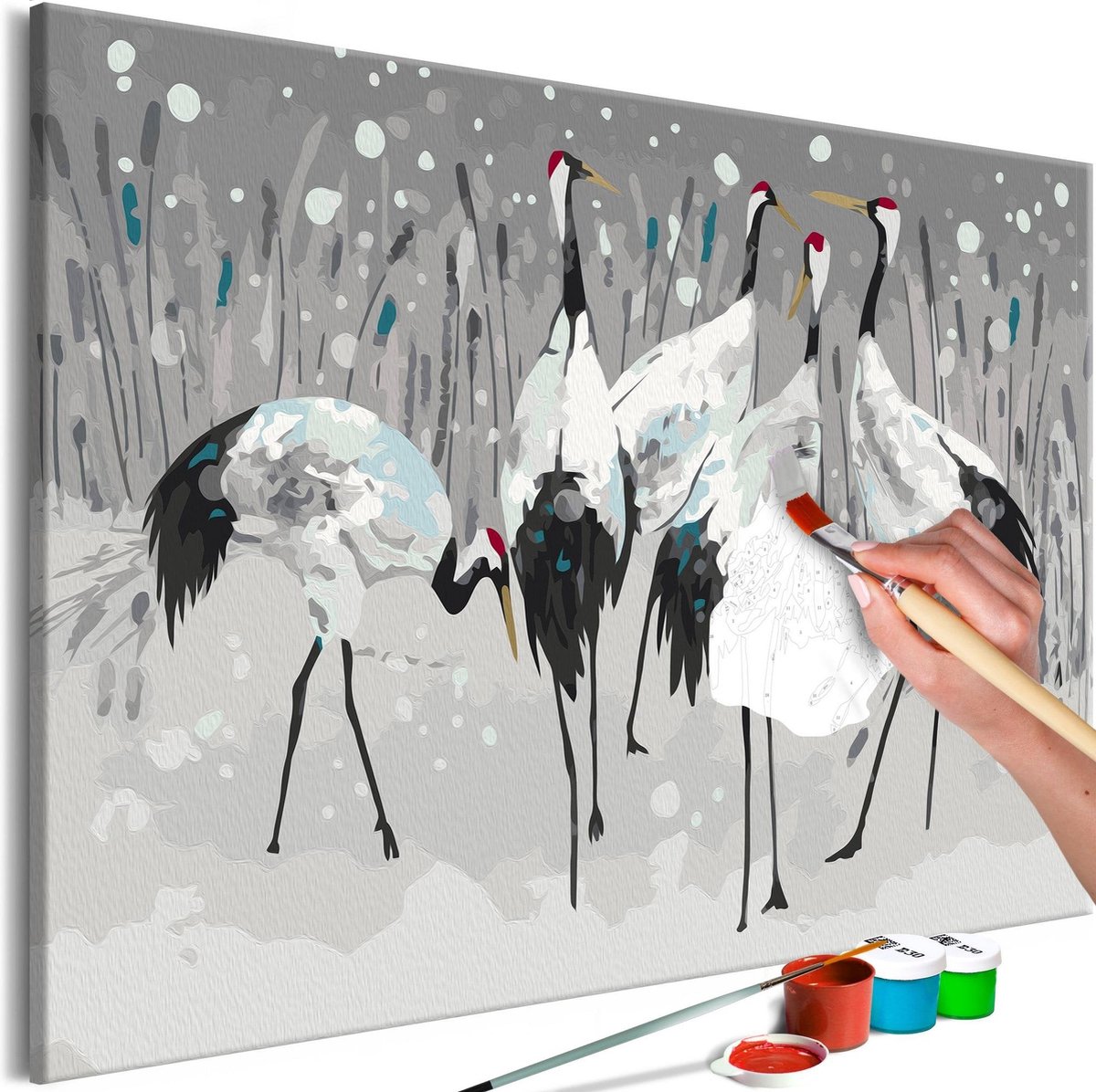 Doe-het-zelf op canvas schilderen - Stork Family