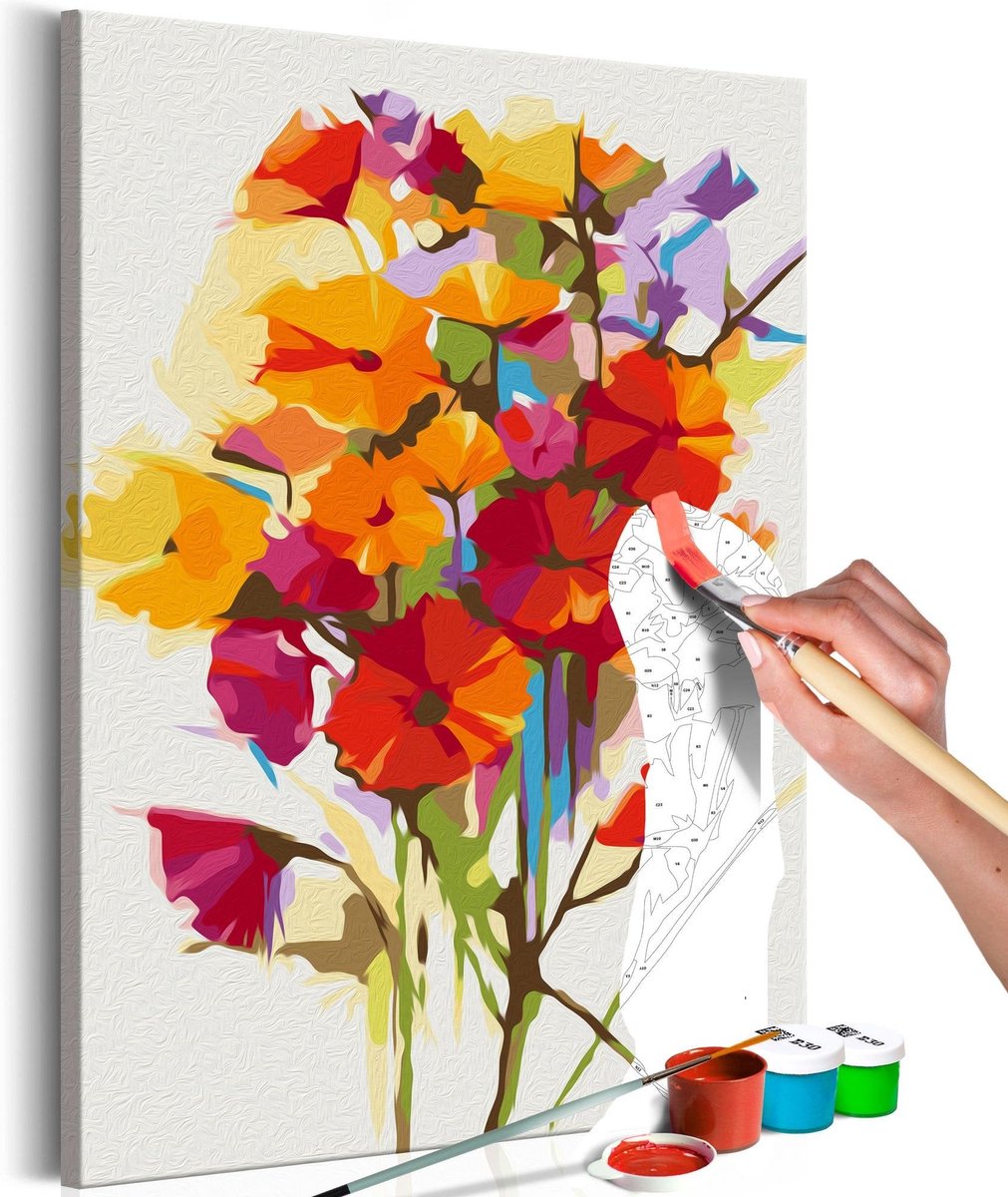 Doe-het-zelf op canvas schilderen - Summer Flowers