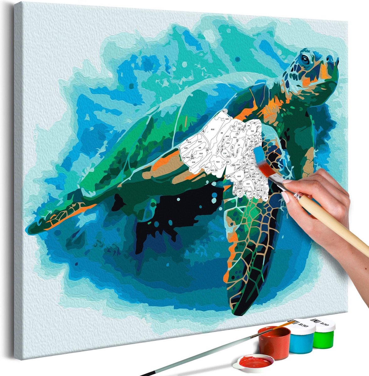 Doe-het-zelf op canvas schilderen - Turtle