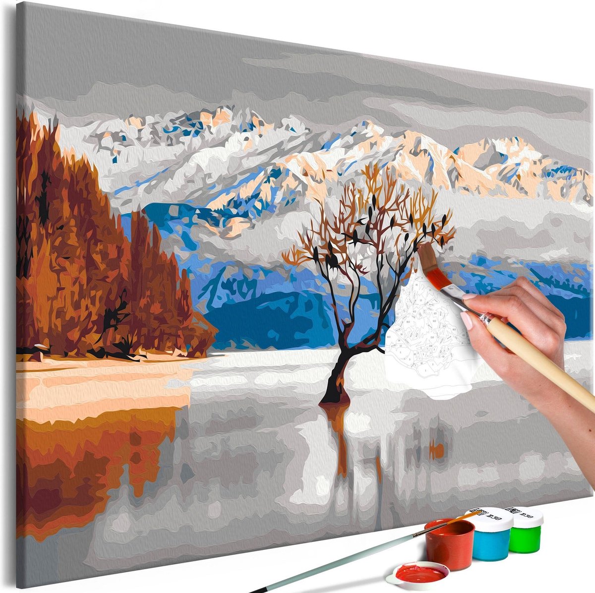 Doe-het-zelf op canvas schilderen - Wanaka Lake