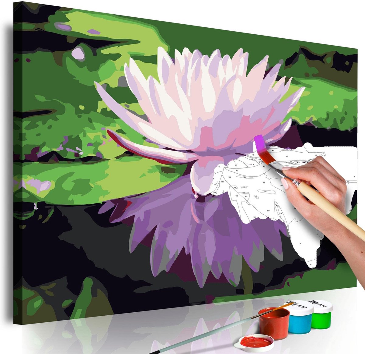 Doe-het-zelf op canvas schilderen - Water Lily