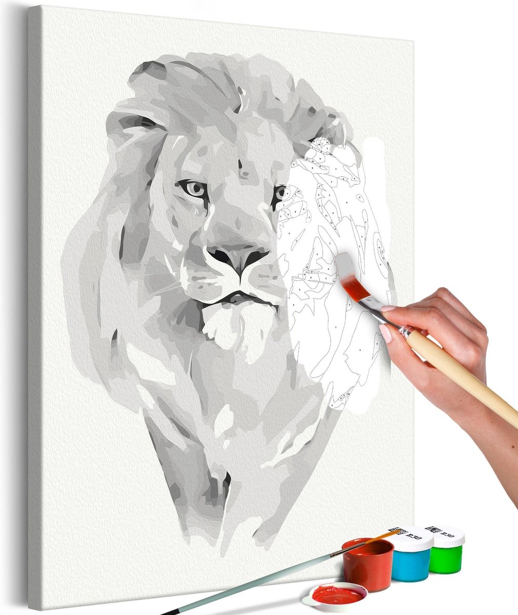 Doe-het-zelf op canvas schilderen - White Lion