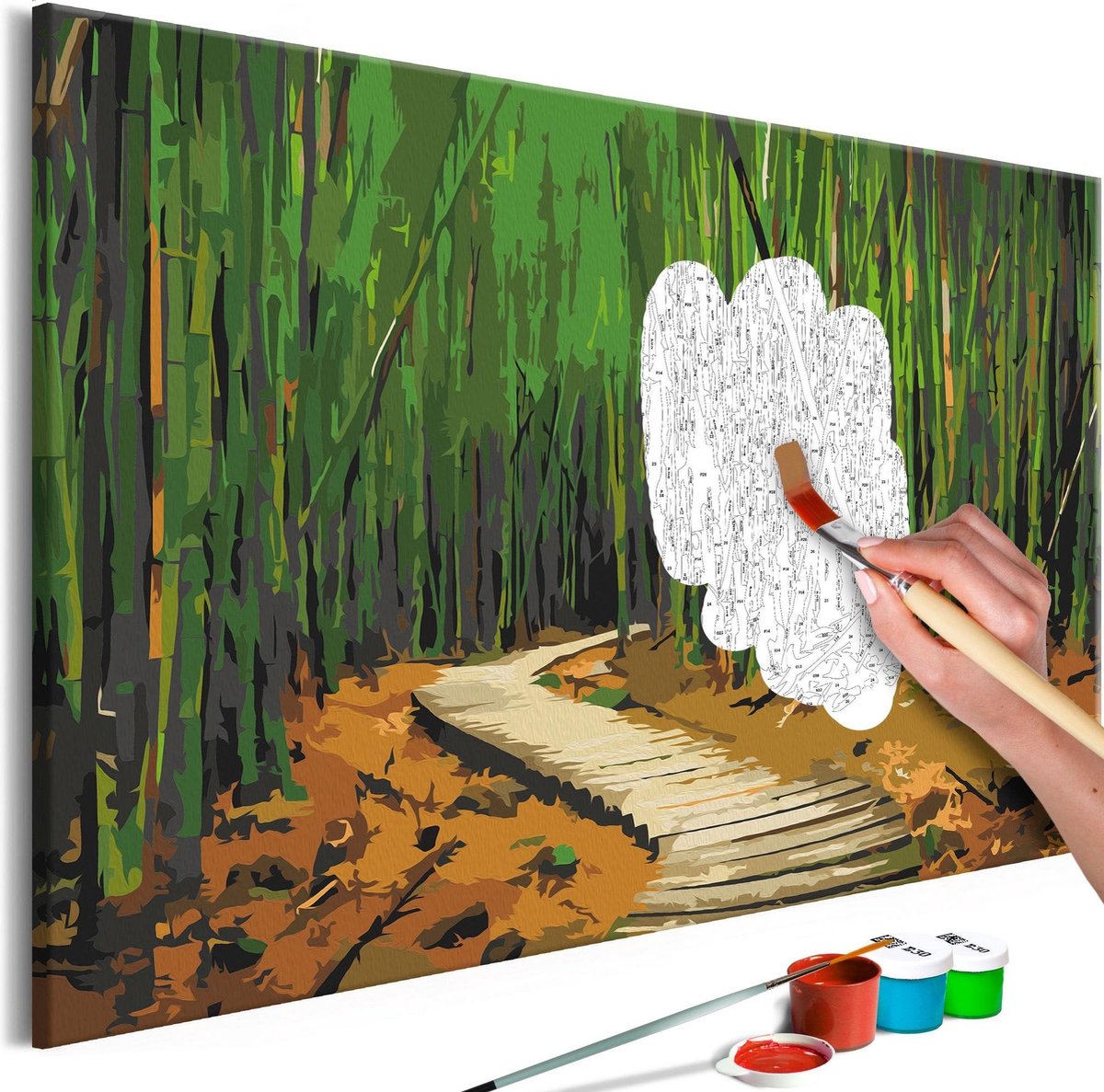 Doe-het-zelf op canvas schilderen - Wooden Path