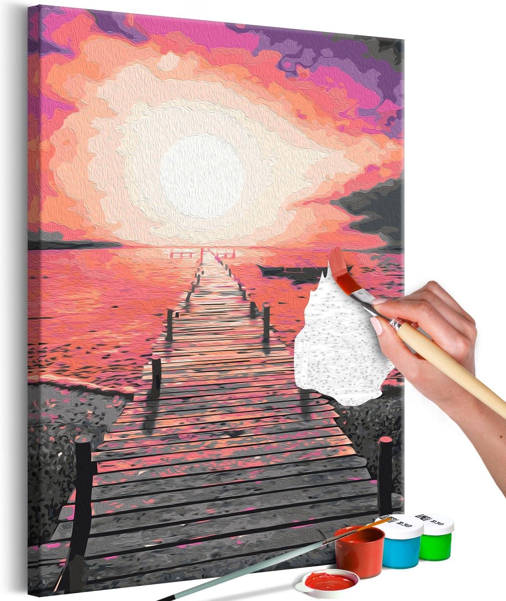 Doe-het-zelf op canvas schilderen - Wooden Pier