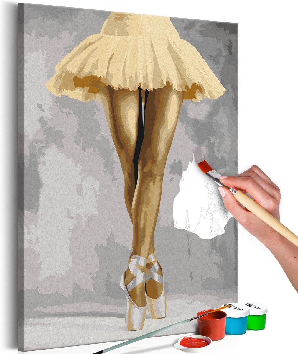 Doe-het-zelf op canvas schilderen - Yellow Ballerina