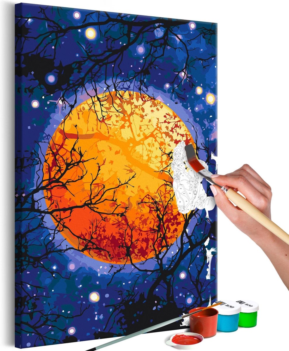 Doe-het-zelf op canvas schilderen - Yellow Moon