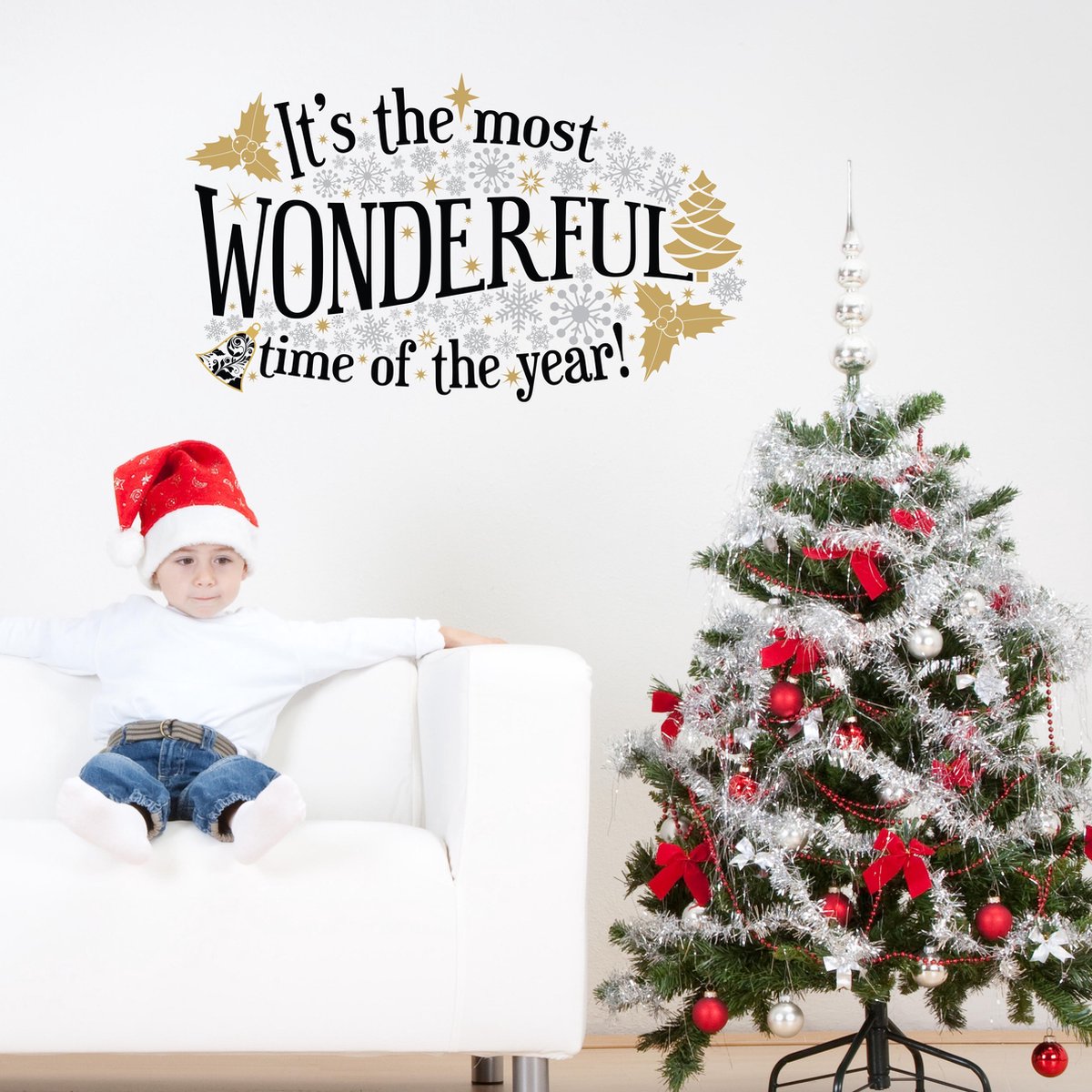 Walplus - Muursticker - Kerst  - Most Wonderful Time