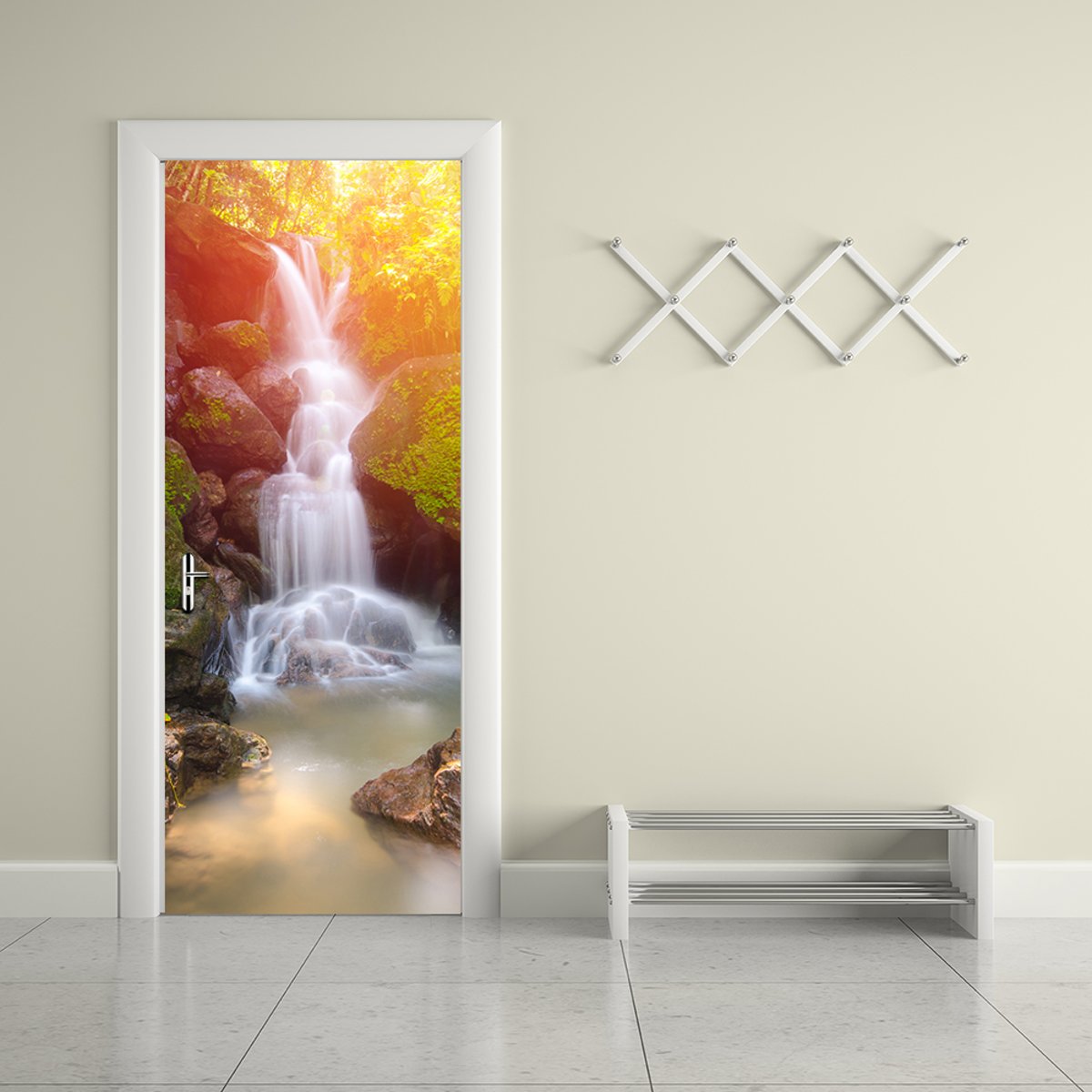 Walplus Deur Decoratie Sticker - Waterval