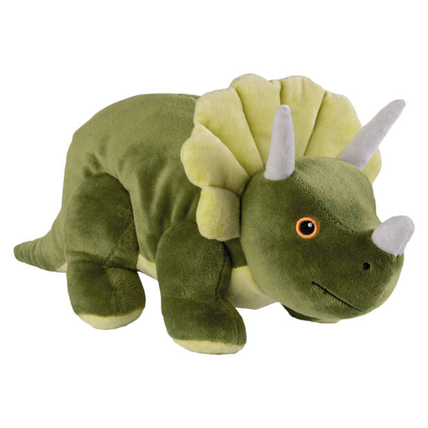 Warmies Warmte/magnetron opwarm knuffel - Dinosaurus/Triceratops - groen - 35 cm - pittenzak - Opwarmknuffels