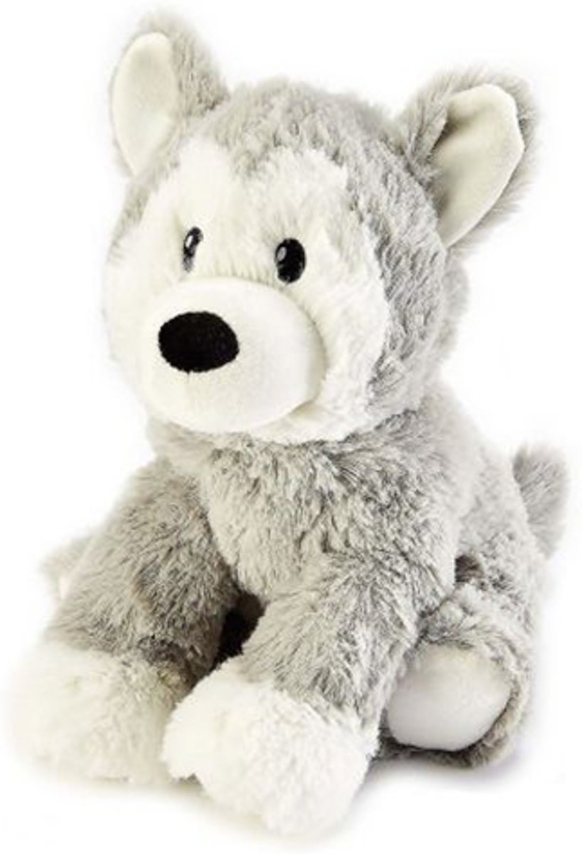 Warmies knuffel Husky voor in microgolfoven lavendel en granen