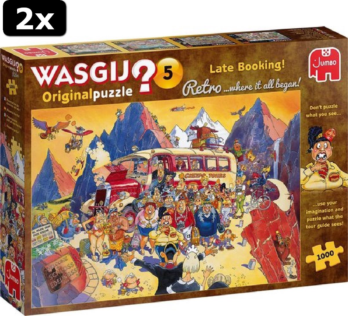 2x Wasgij Retro Original 5 Last-minute Boeking! puzzel - 1000 stukjes