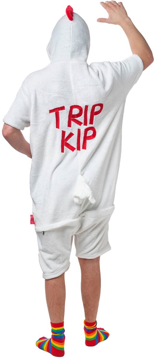 Kippen shortsie - Dieren onesie - Verkleedkleding - Carnavalskleding - Kort model - Trip Kip - Maat XS/S