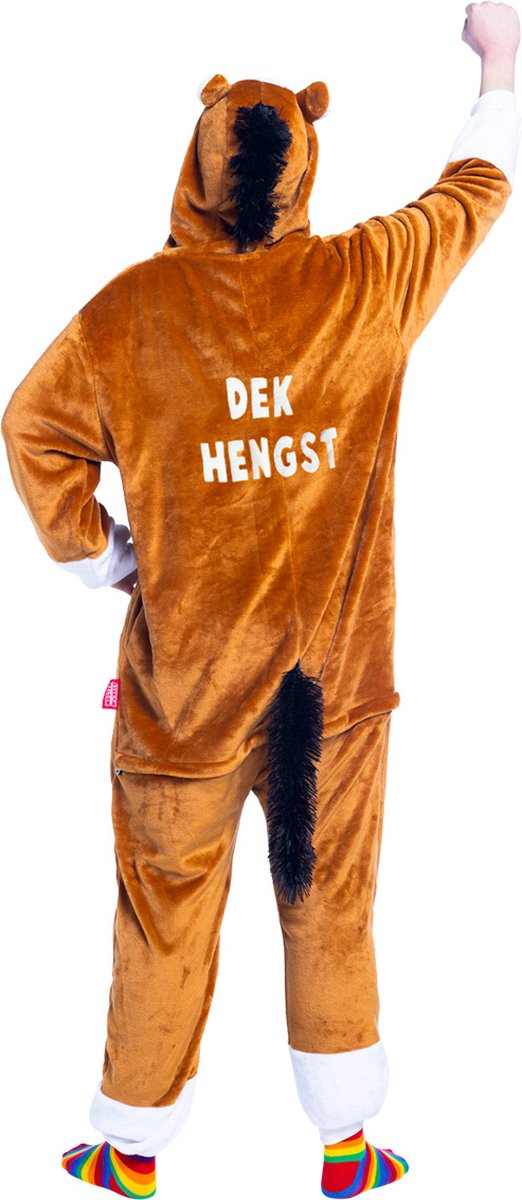 Paard onesie - dieren onesie - verkleedkleding - carnavalskleding - Carnaval kostuum - dames - heren – volwassenen - Dekhengst - Maat XL/XXL