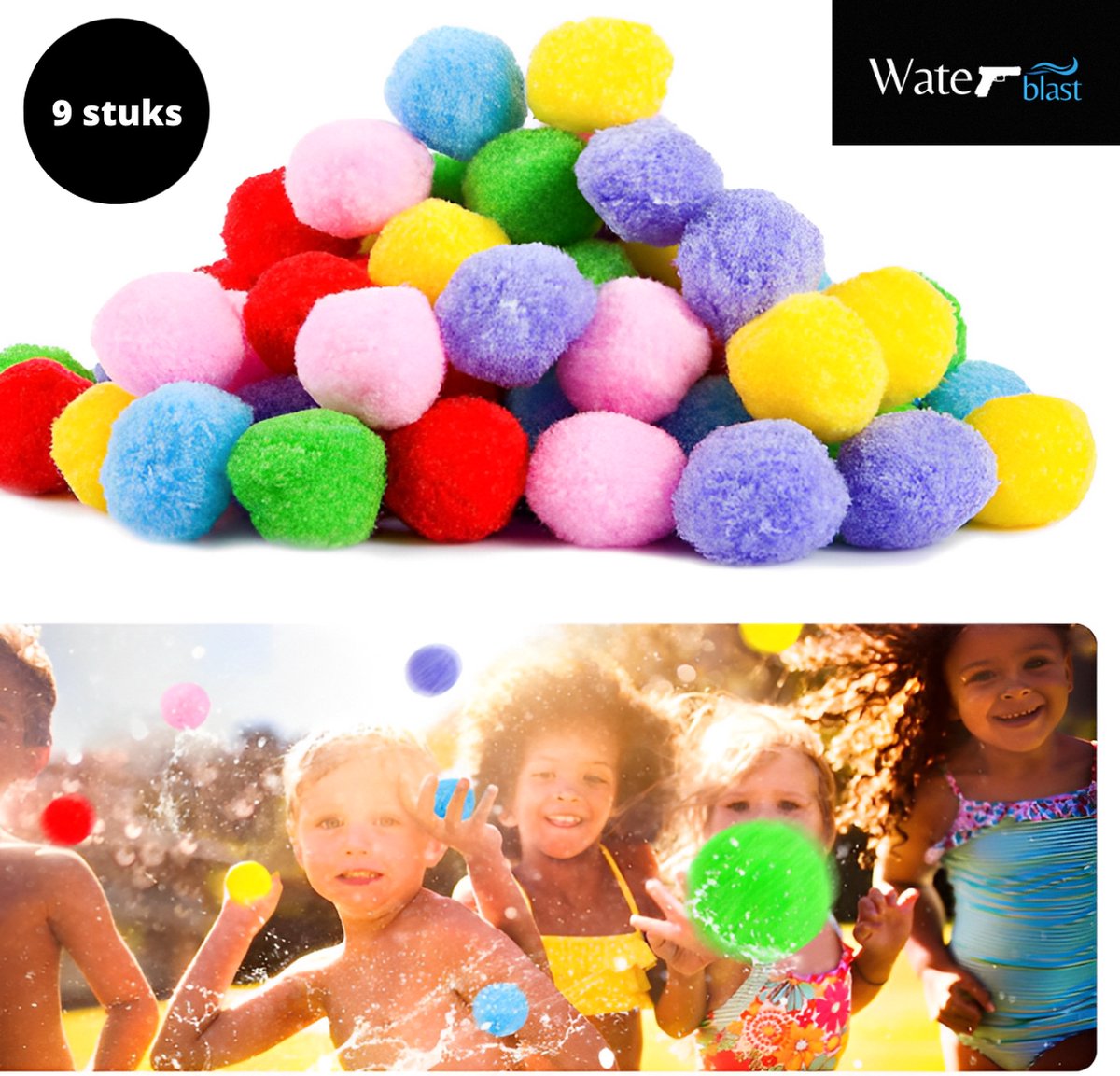 Waterblast® Herbruikbare waterballonnen - Waterballonnen - Waterspeelgoed - Splash ballen 9 stuks - Waterbalonnen zelfsluitend - Splashballen - Waterbom