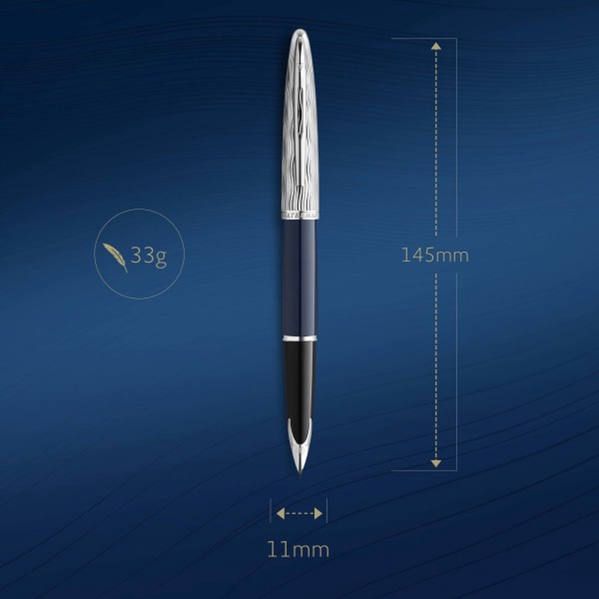 Waterman vulpen Carène 22, medium, in giftbox, Blue CT