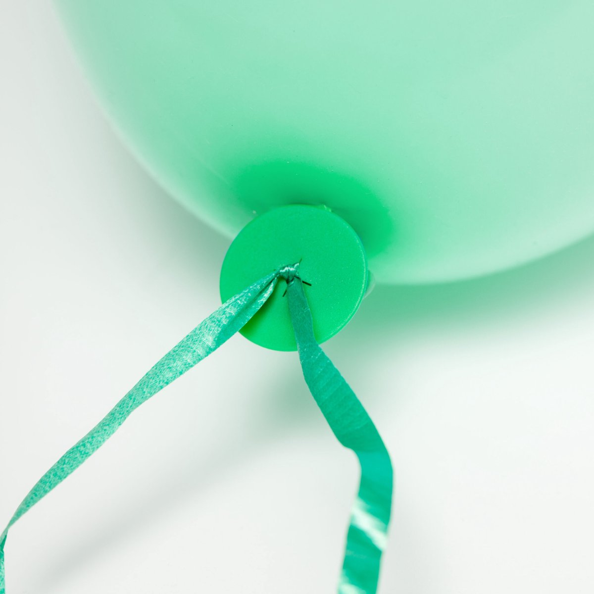 200x Automatische ballon snel sluiter met lint Groen - Ballonnen Feest Knopen