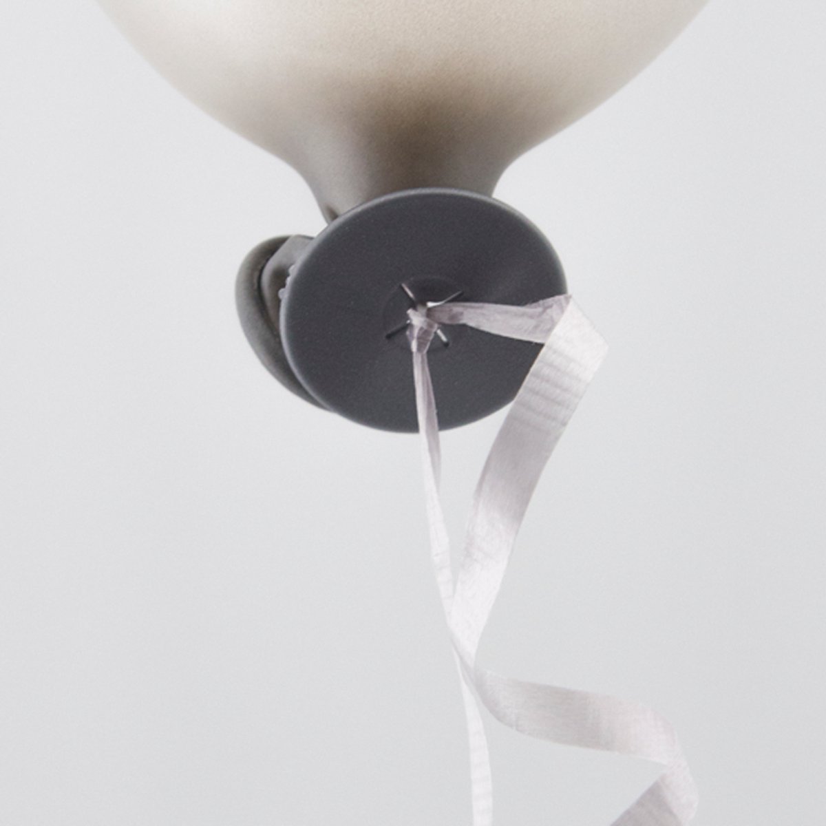 200x Automatische ballon snel sluiter met lint Zilver - Ballonnen Feest Knopen