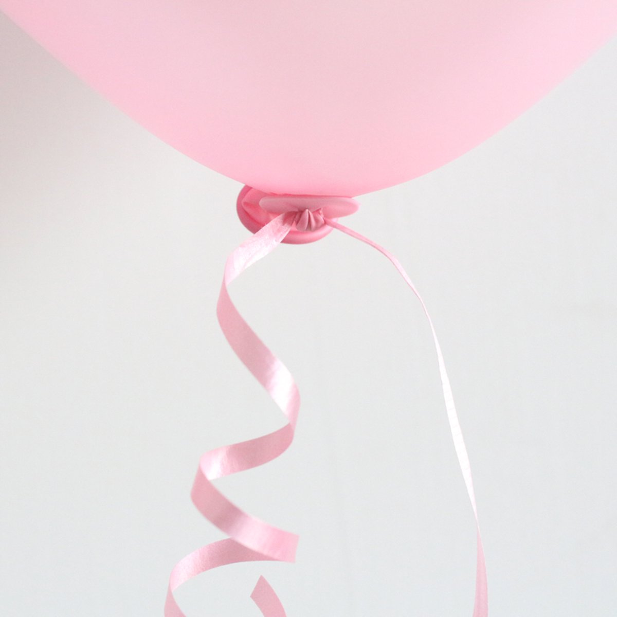 300x Automatische ballon snel sluiter met lint Licht Roze - Ballonnen Feest Knopen
