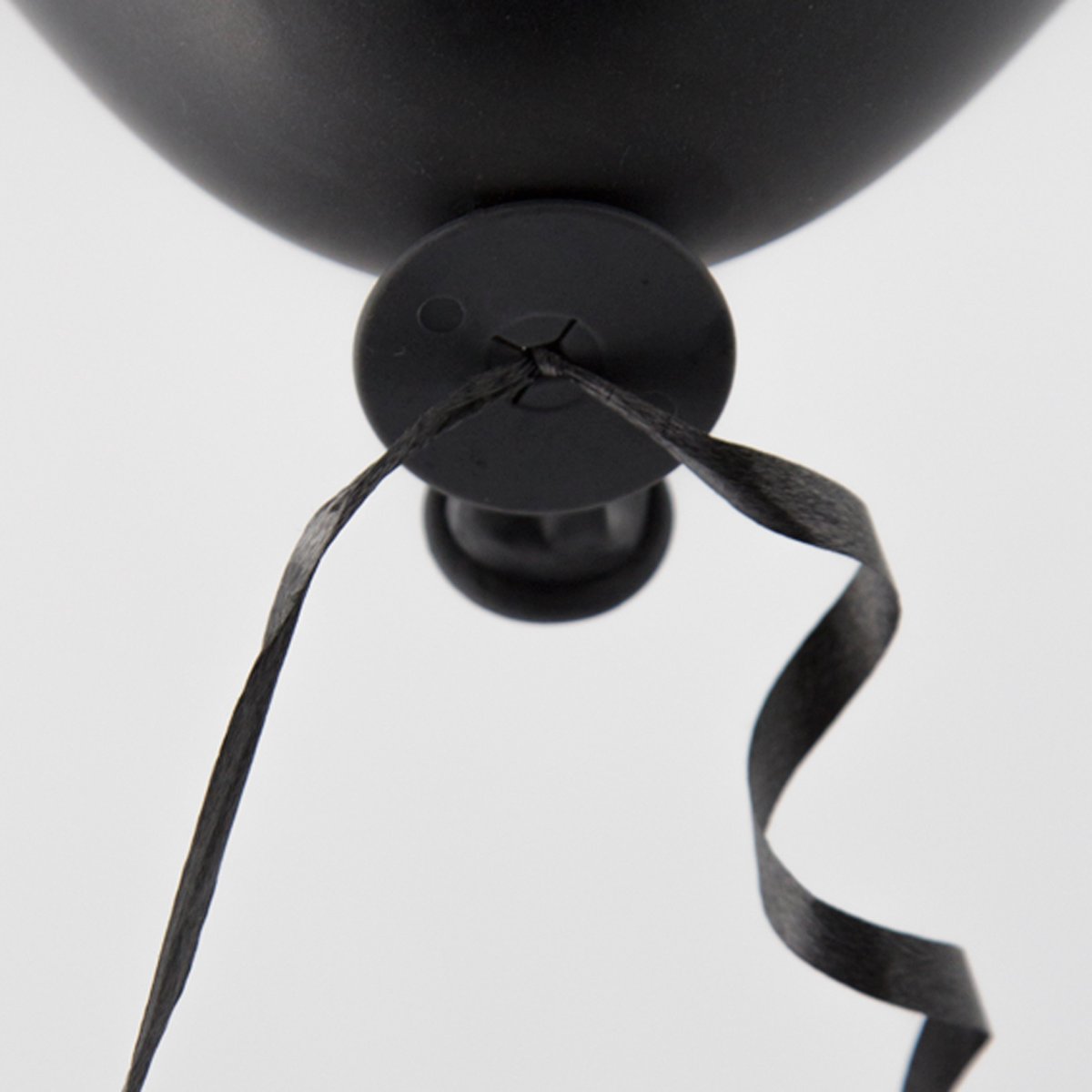 300x Automatische ballon snel sluiter met lint Zwart - Ballonnen Feest Knopen