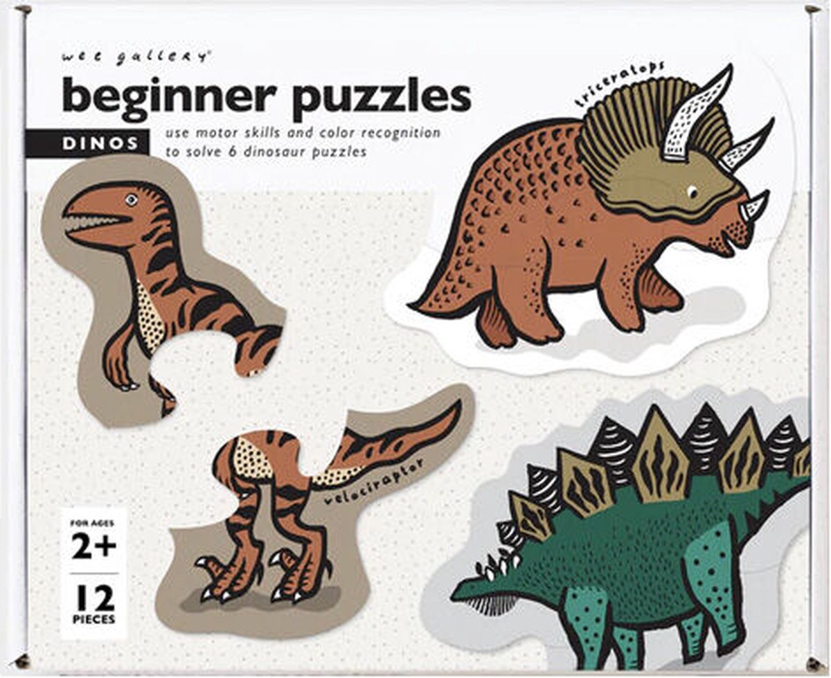 Wee Gallery - Puzzel 12 stukken - +2jaar - Dino