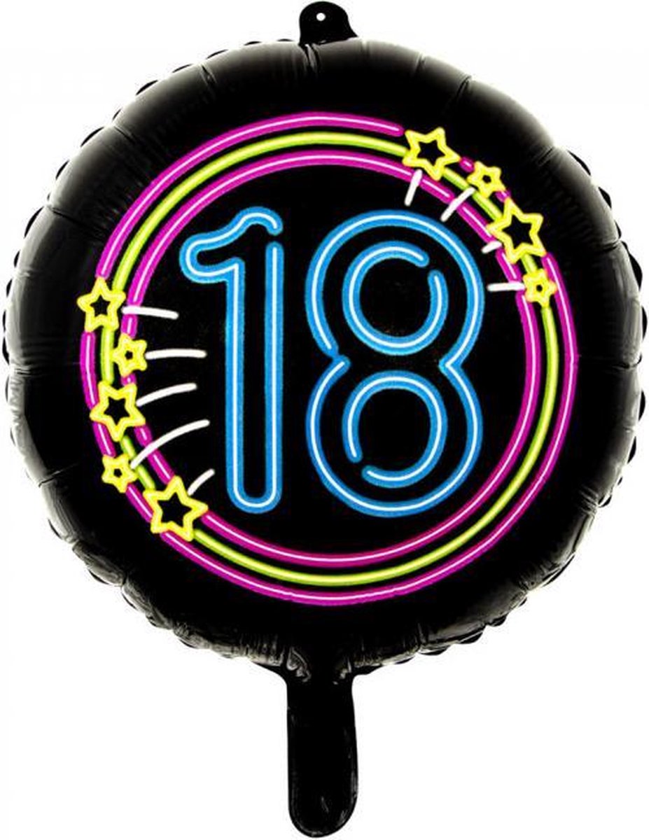 Wefiesta Folieballon 18 Neon 45 Cm Zwart