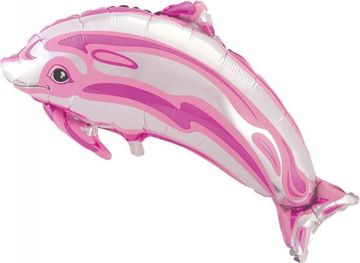 Wefiesta Folieballon Dolfijn 80 X 48 Cm Roze/zilver