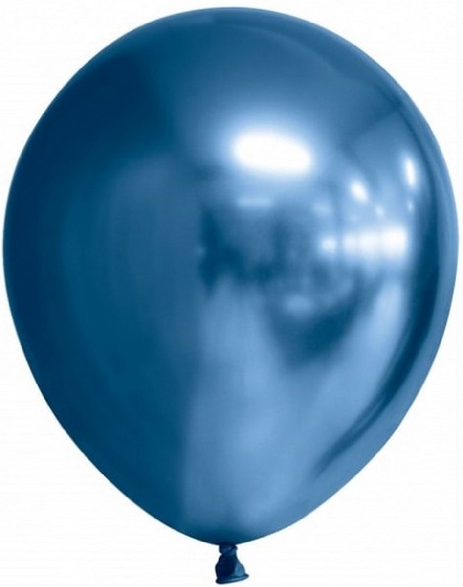 ballonnenset 30 cm chroom/blauw 100-delig