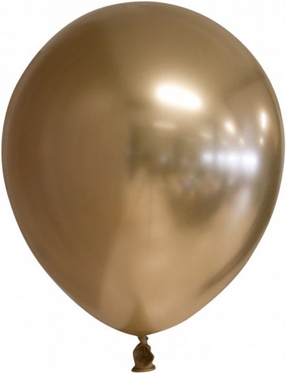 ballonspiegel chrome 30 cm latex goud 10 stuks