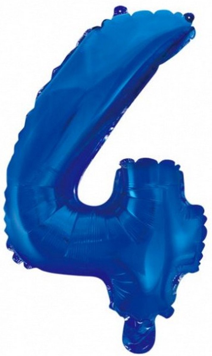 cijferballon 4 folie 40 cm blauw