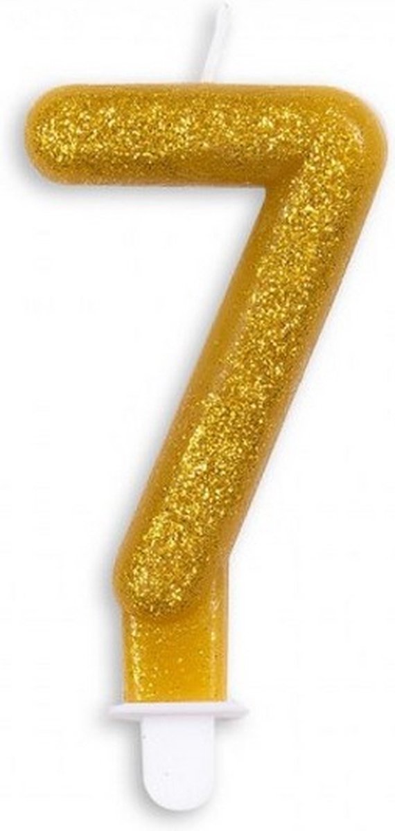 cijferkaars 7 4,4 x 7 x 1,2 cm wax goud