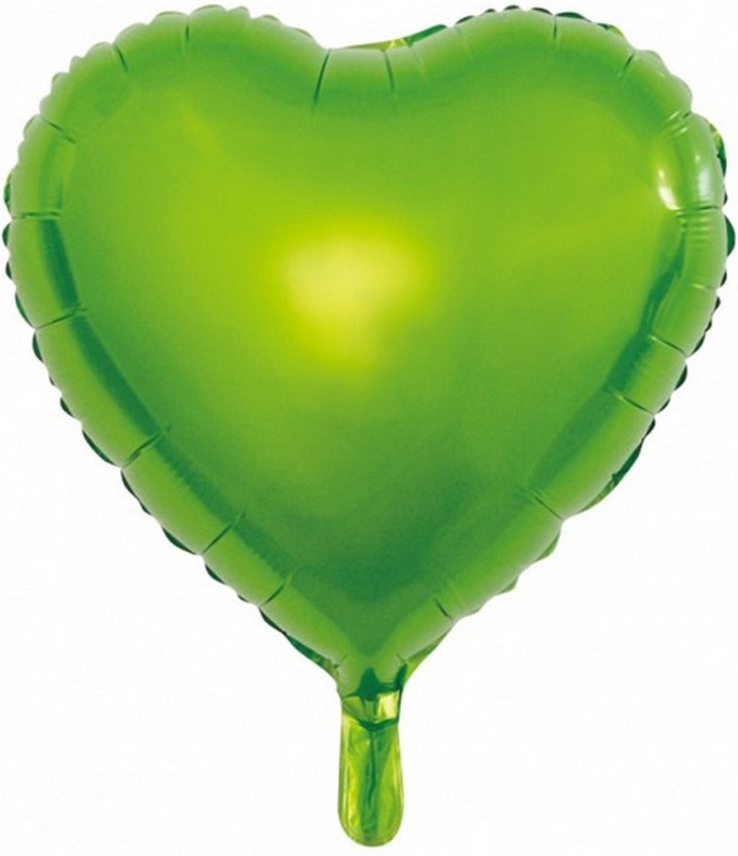 folieballon 45 cm hart lichtgroen