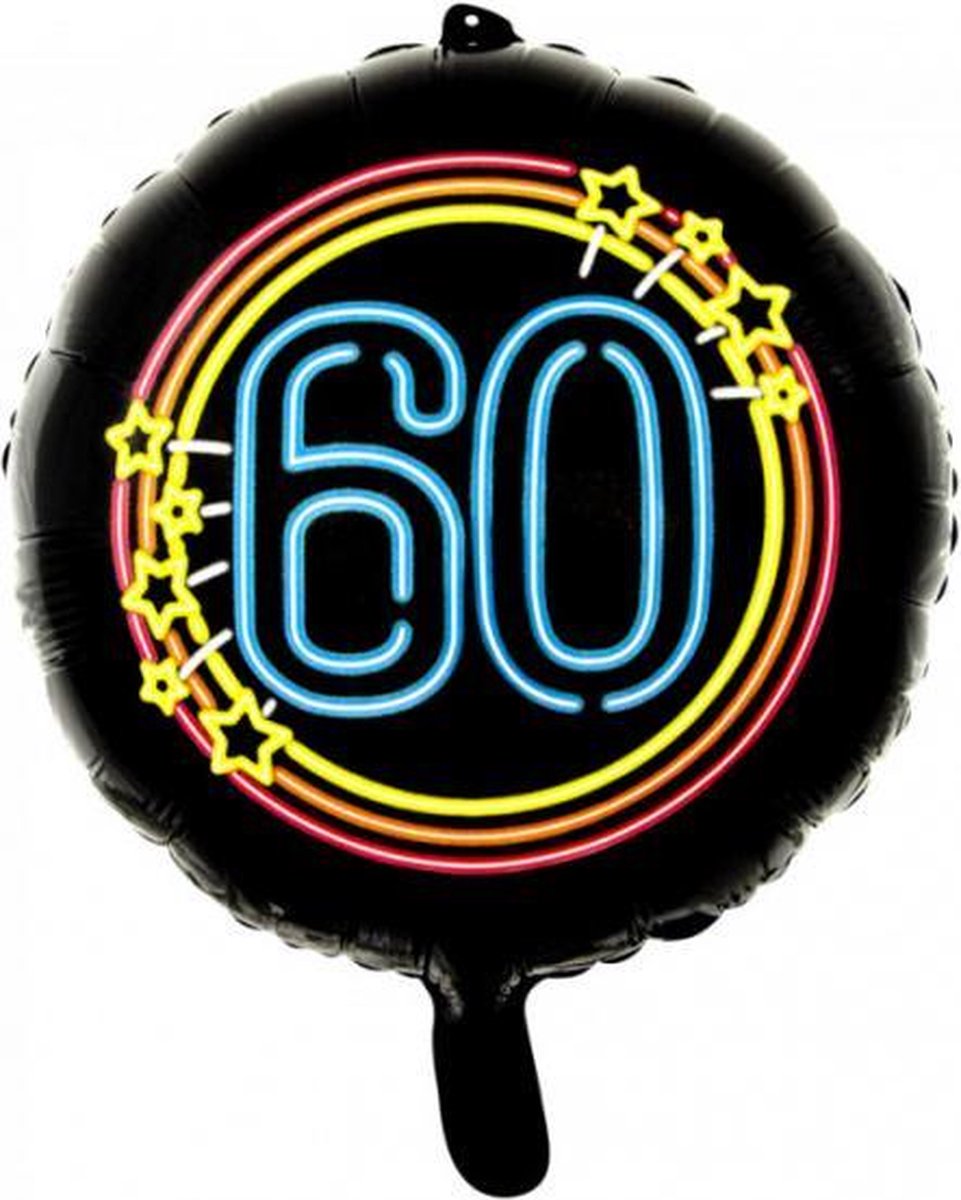 folieballon 60 neon 45 cm zwart