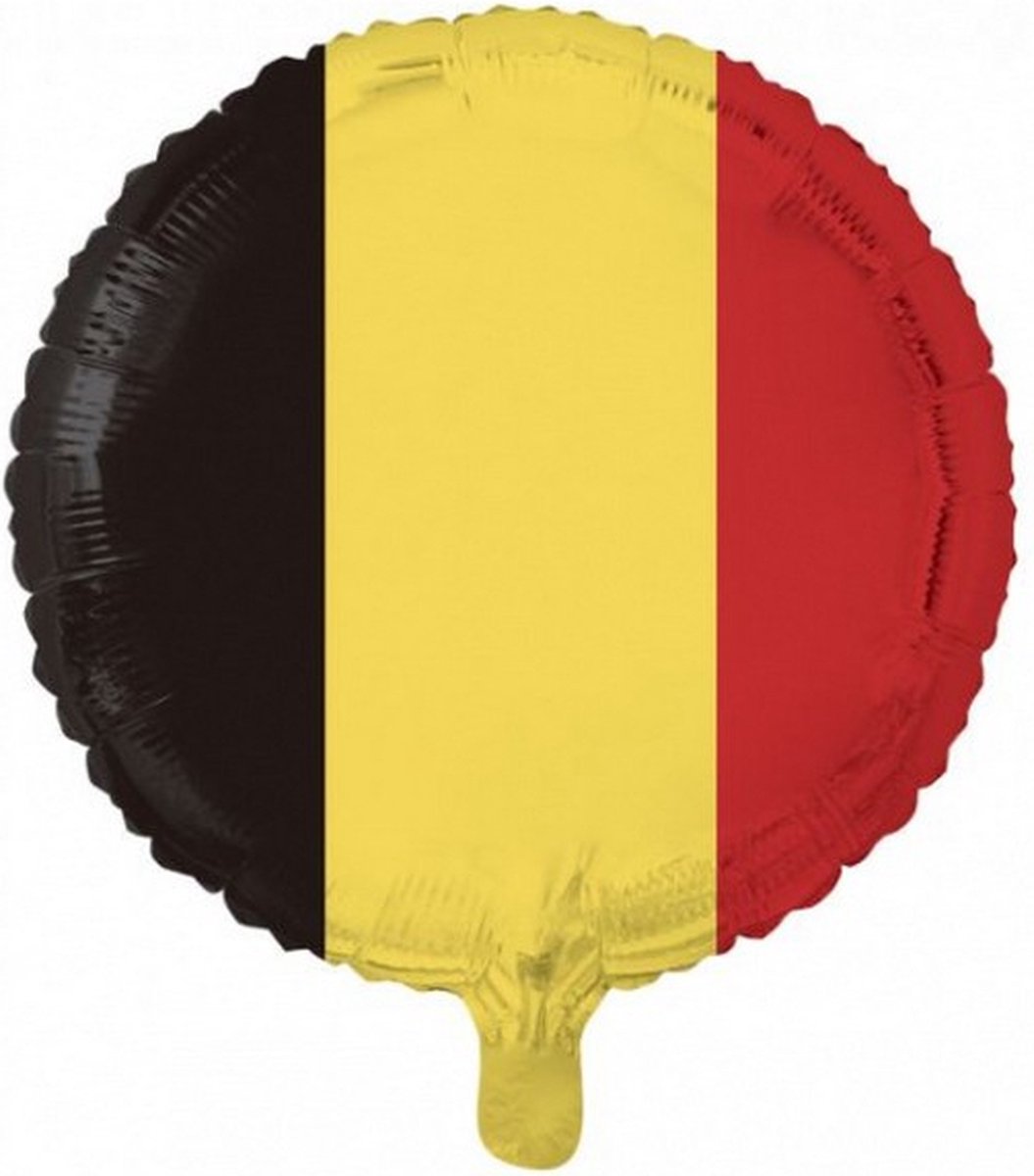 folieballon Belgische Vlag 45,5 cm zwart/geel/rood