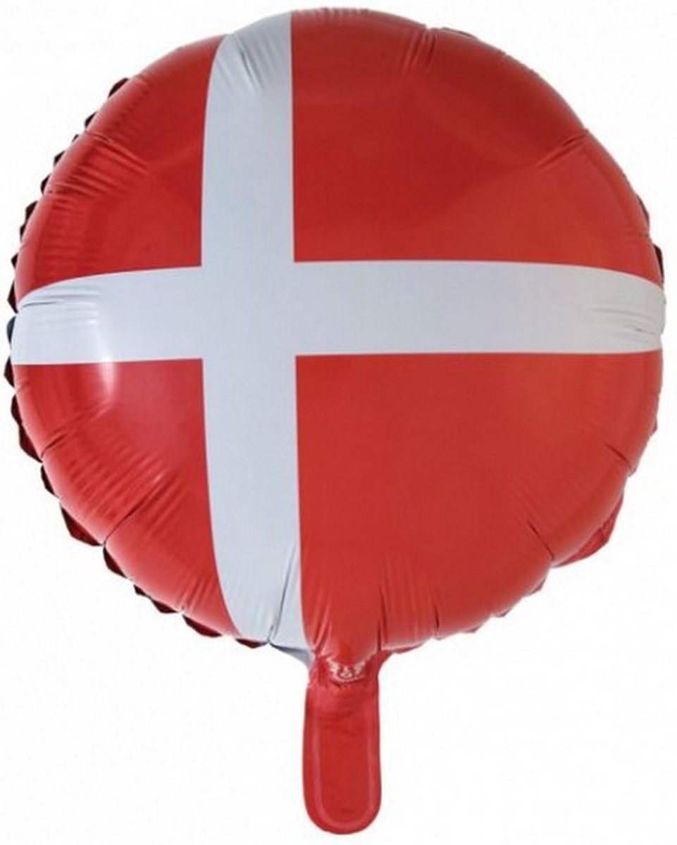 folieballon Denemarken 45,5 cm rood/wit