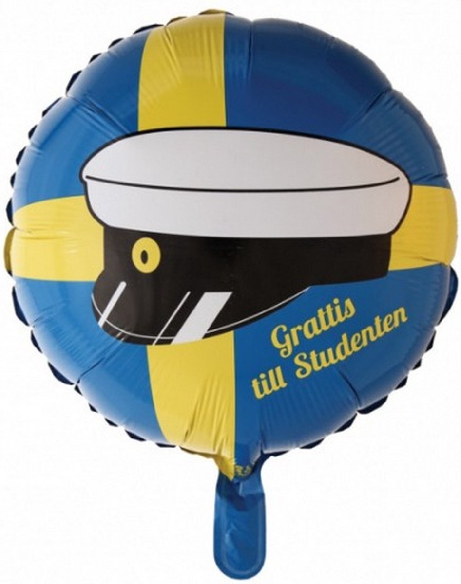 folieballon Geslaagd 45,5 cm blauw/geel