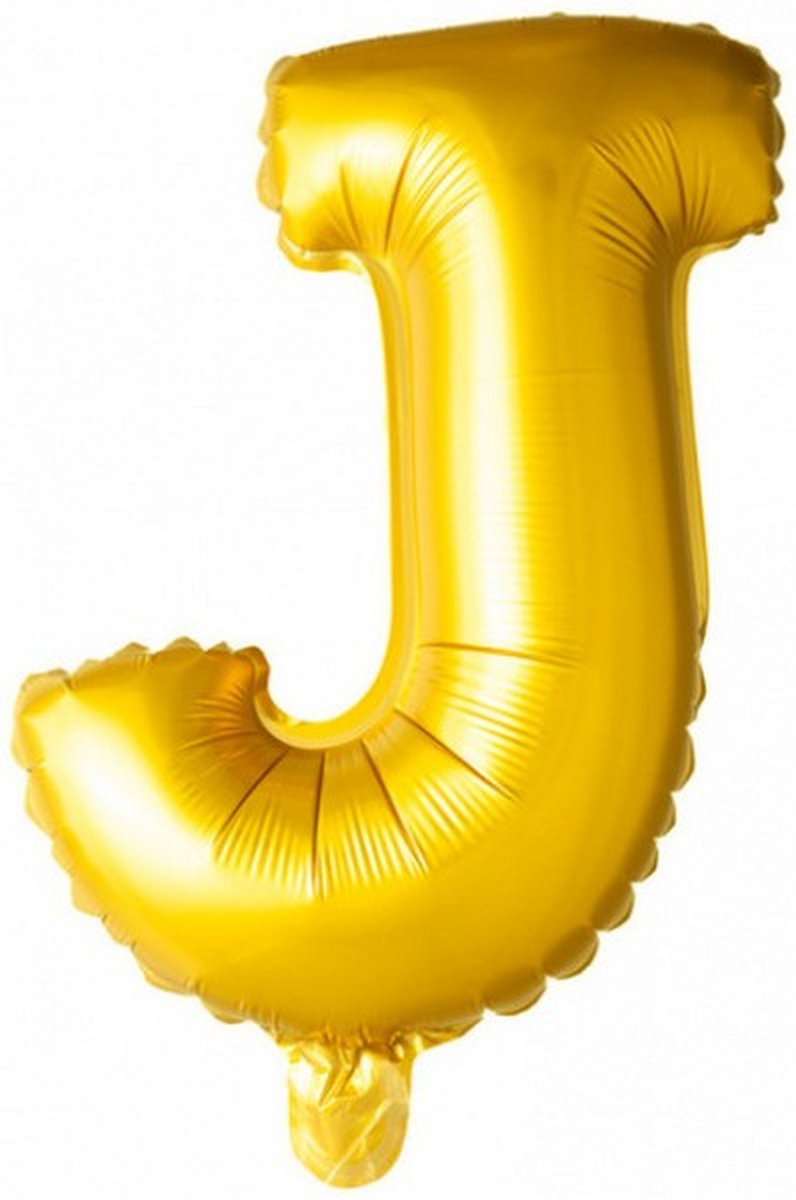 folieballon Letter J 41 cm goud