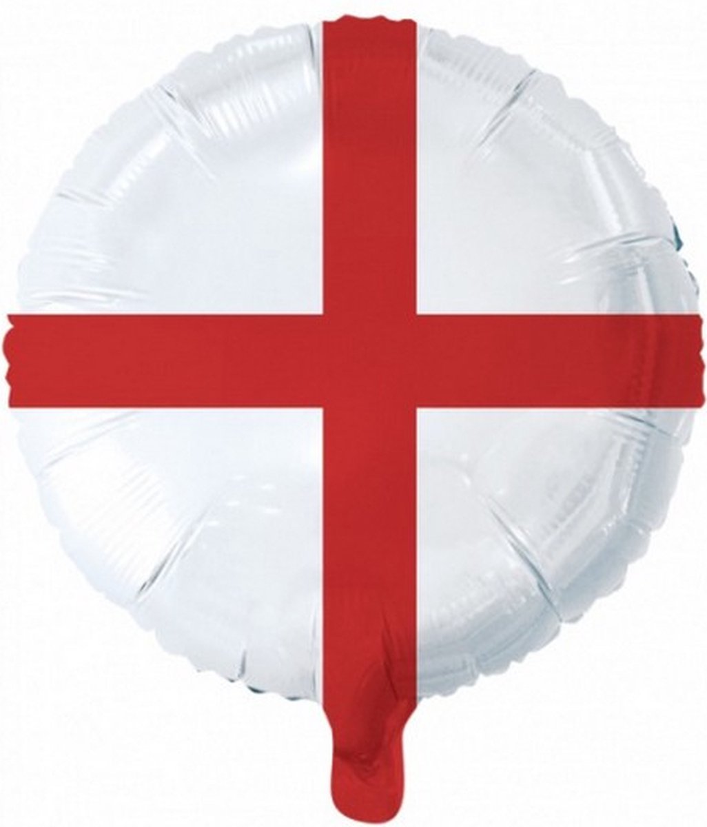 folieballon Sint George Vlag 45,5 cm wit/rood