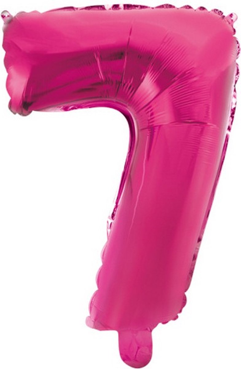 folieballon cijfer 7 41 cm roze