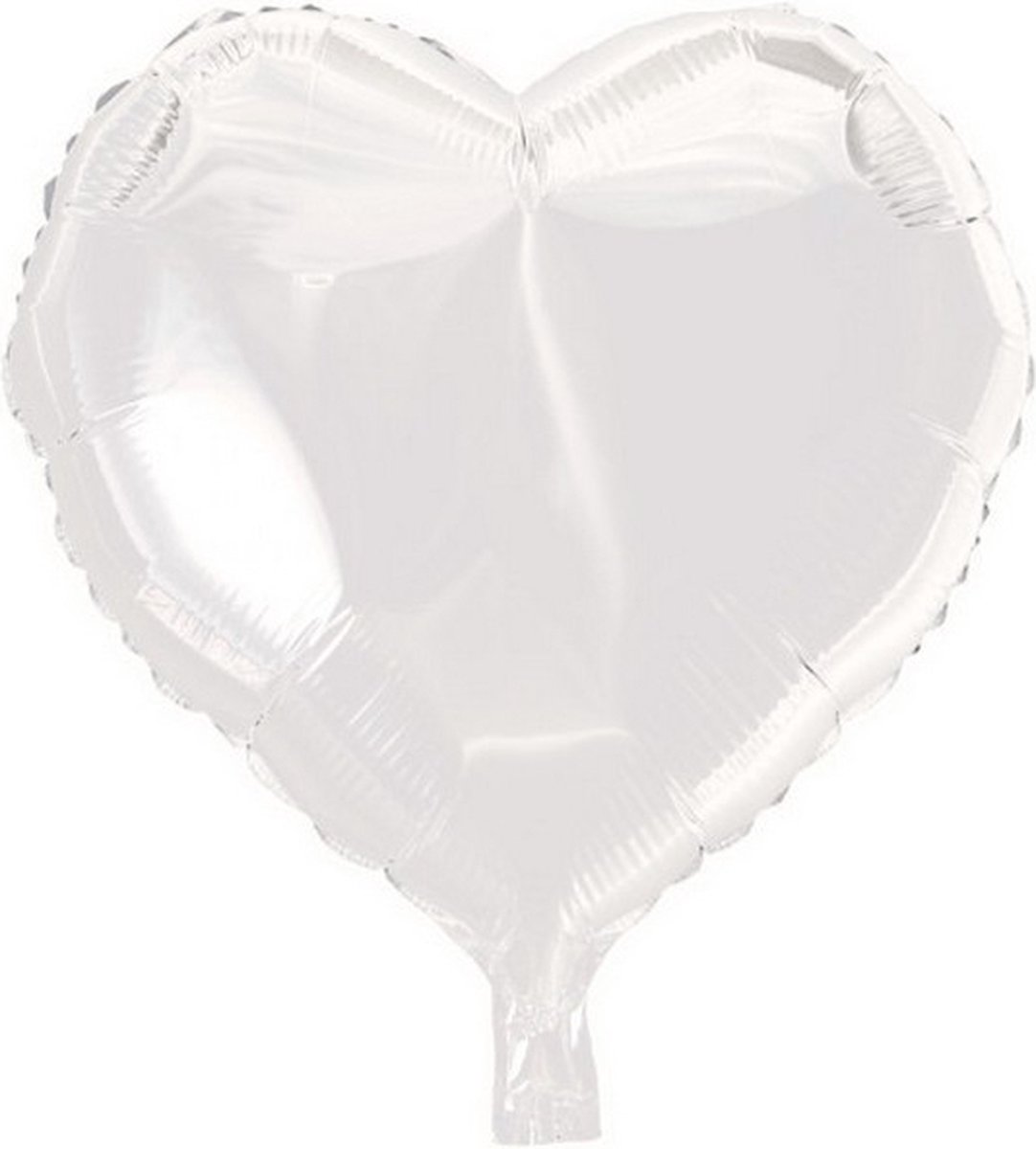 folieballon hart 45 cm wit