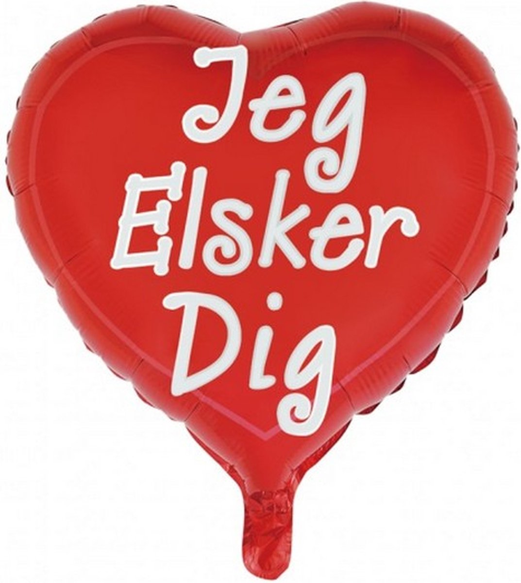 folieballon hart Jeg Elkser Dig Deens 45,5 cm rood/wit