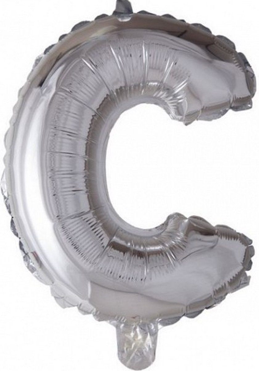 folieballon letter C 102 cm zilver