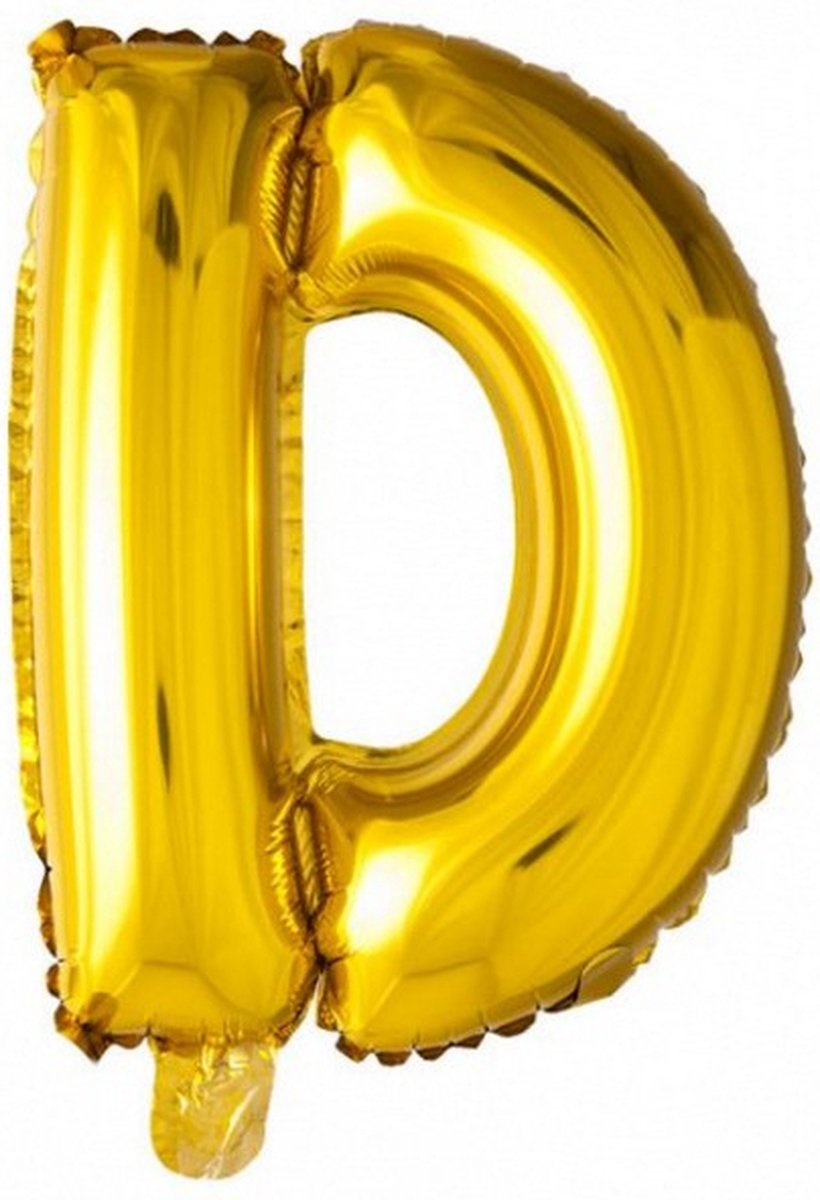 folieballon letter D 102 cm goud