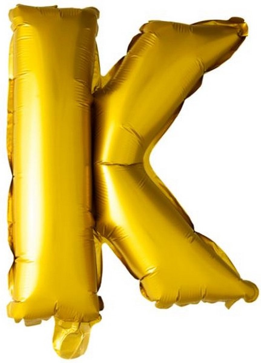 folieballon letter K 41 cm goud